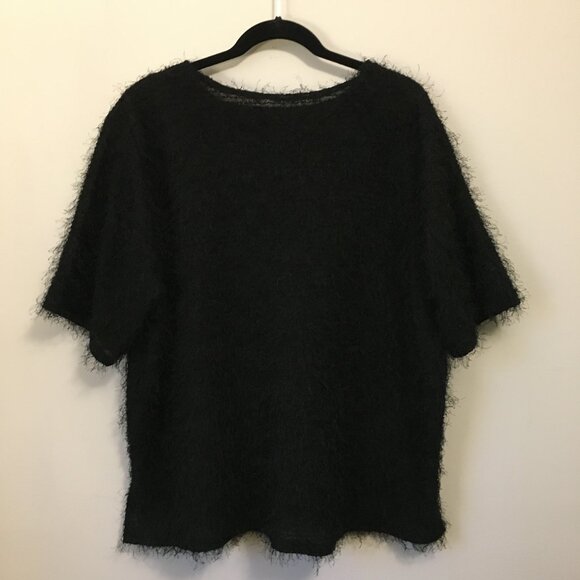 Black Fuzzy Evil Cookie Monster Short Sleeve Top - Picture 2 of 12